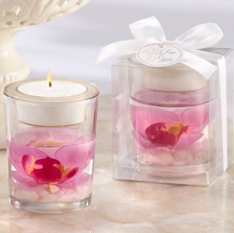 Beautiful Orchid Glass Candles Favors