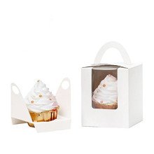 Cupcake Box with Handle - White